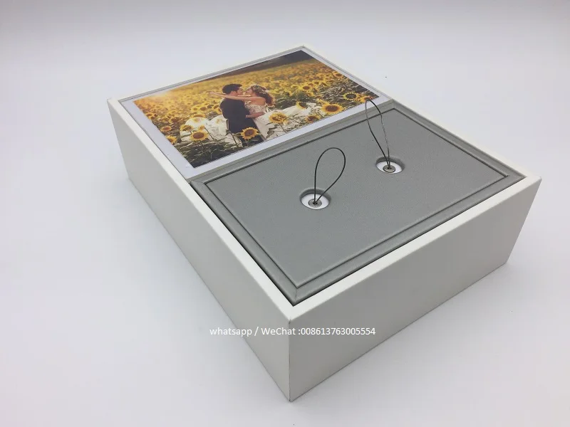 2 holes tray Подгонянные выдвижные противоугонные кольца безопасности Потяните деревянный кожаный дисплей коробка для ювелирного магазина - Цвет: 2 holes tray