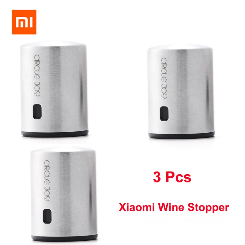 3 pcs Wine Stopper Xiaomi Circle Joy круглый из нержавеющей стали красное вино мини штекер вина вакуумная пробка эффективное сохранение памяти интеграция Smart - Цвет: 3 pcs Wine Stopper