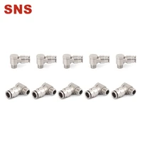 sns jph series pneumatic 90 degree elbow nickel plated brass male thread push to connect air tube hose pipe fitting