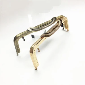 Женский кошелек с накаткой, 3 шт.лот, бронзовый, золотой цвет, с бриллиантовой ручкой, металлическая застежка