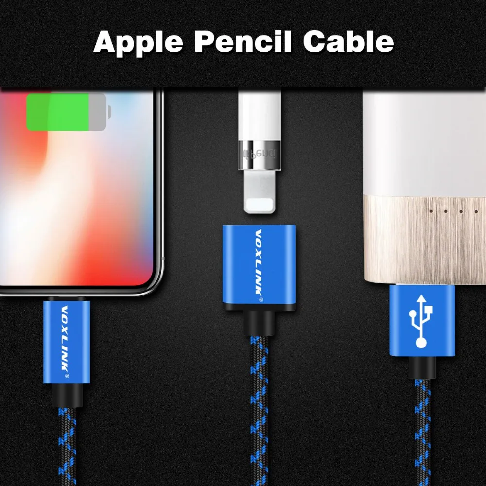 Кабель-карандаш VOXLINK 1,2 м для нового iPad 9,7 дюймов iPad Pro 2 в 1 usb кабель для зарядки и передачи данных для iPhone X 8 8plus 7 7plus 6 6 S 5S SE