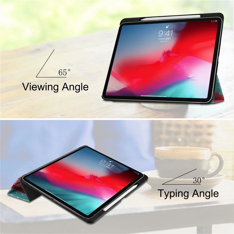 Тонкий магнитный складной чехол для ipad 2018 со слотом ручки подставка планшета