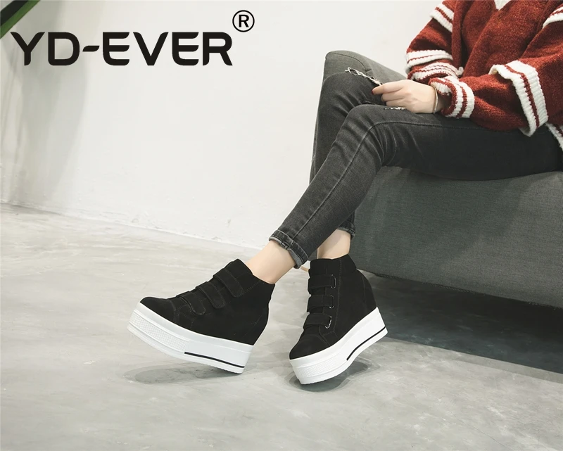 YD-EVER Замшевые женские ботинки из натуральной кожи повседневная обувь на