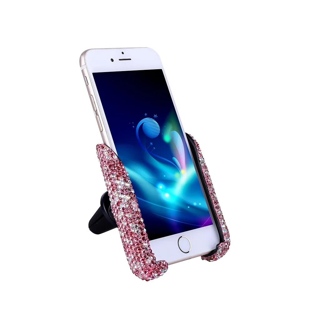 

Car Diamond Ornament Mobile Phone Mounts Holder Universal Creative for Honda BMW VW POLO Kia Lada Luxury Diamond Styling