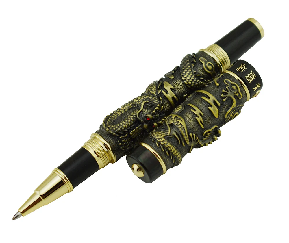 Винтажная Роскошная Шариковая ручка Jinhao двойная искусственная жемчужина