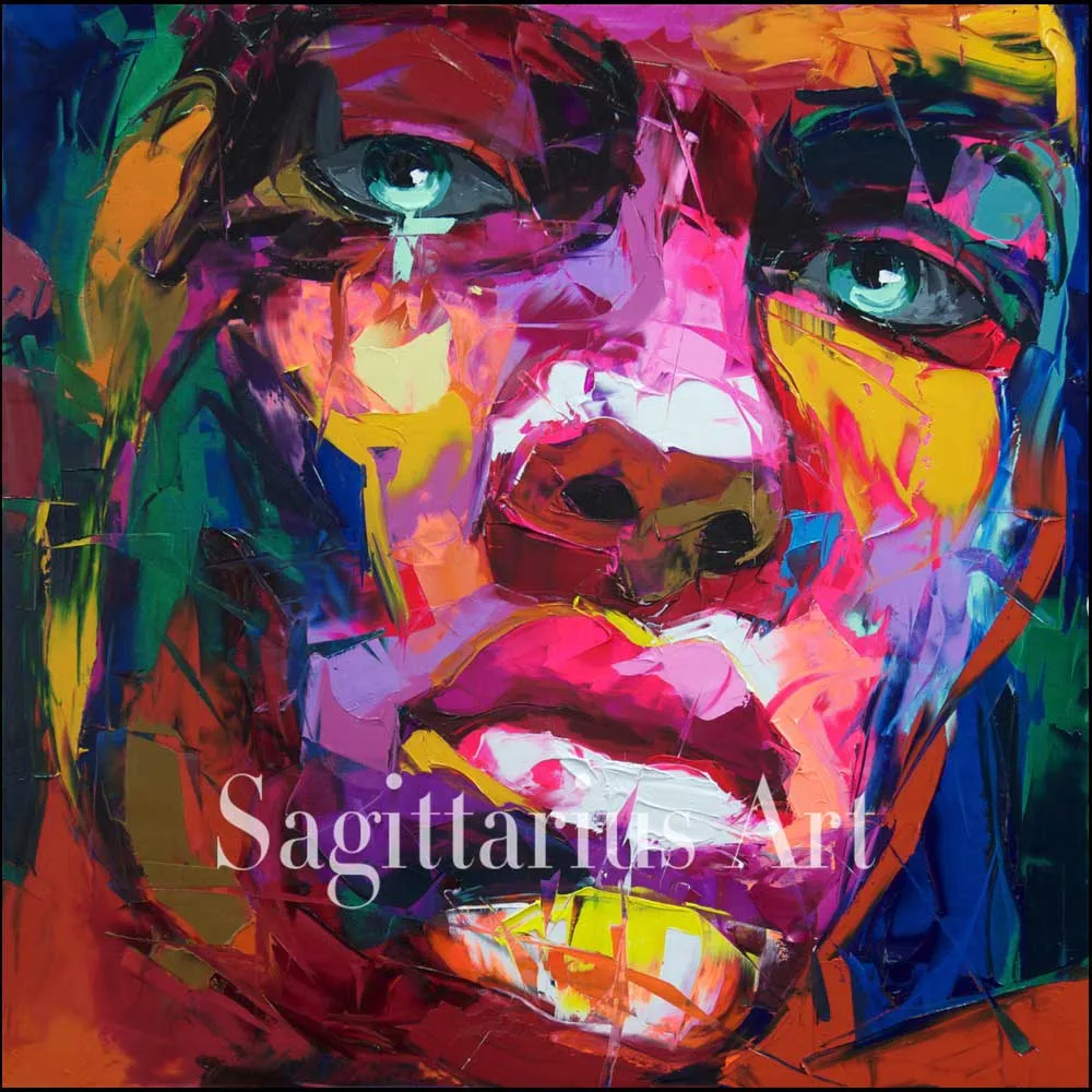 

Handmade Hand painted Modern Francoise Nielly Abstract Wall Decor Untitled 105 Oil Painting Artwork Canvas Painting Fine Art