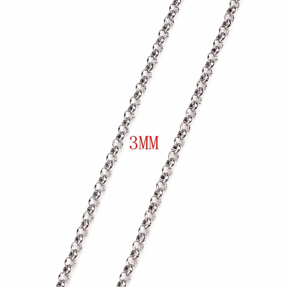 5 ярдов/упаковка нержавеющая сталь серебряный тон открытые цепи 2/4 мм цепочка для