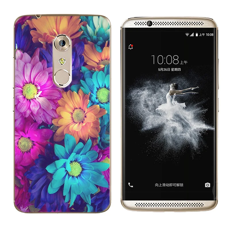 for ZTE Axon 7 A2017 Cases Soft Silicone Triangle Printing 5.5 inch Back Clear Cover Ultra Thin TPU Phone Case |