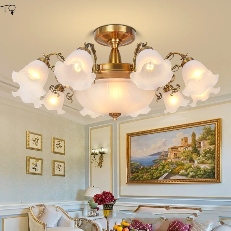 

Flower Led Ceiling Light Fixture Bronze Color Creative Modern Simple Living Room Dining Restaurant Bedroom Study Home Decoration