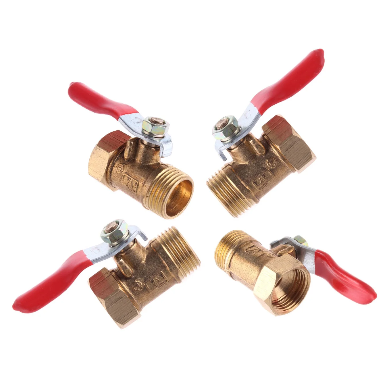 

Brass Shut-off Ball Valve Red Lever Handle 1/4" 3/8" 1/2" BSP Female/Male Thread Male to Female Connector Pipe Fitting Coupler