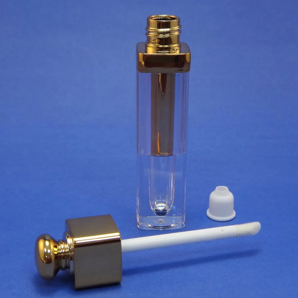 Пустая блестящая золотая Крышка для блеска губ 5 шт. контейнер-тюбик с палочкой и