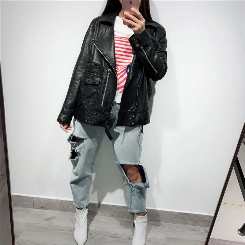 ladies real leather coat women genuine jacket | Женская одежда