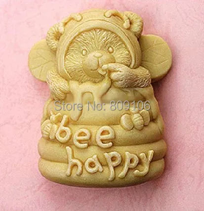 

Bee Happy clay pottery mould silicone cake mold soap Mold kitchen tools