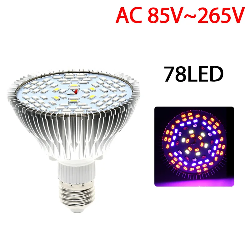 Greeneye светодиодный светильник для выращивания 45 Вт 80 Вт AC110V 220 В, светильник для выращивания DC5V, USB, УФ, полный спектр для выращивания в помещении, для теплицы, для выращивания растений, светодиодный - Испускаемый цвет: 78LED Spotlight