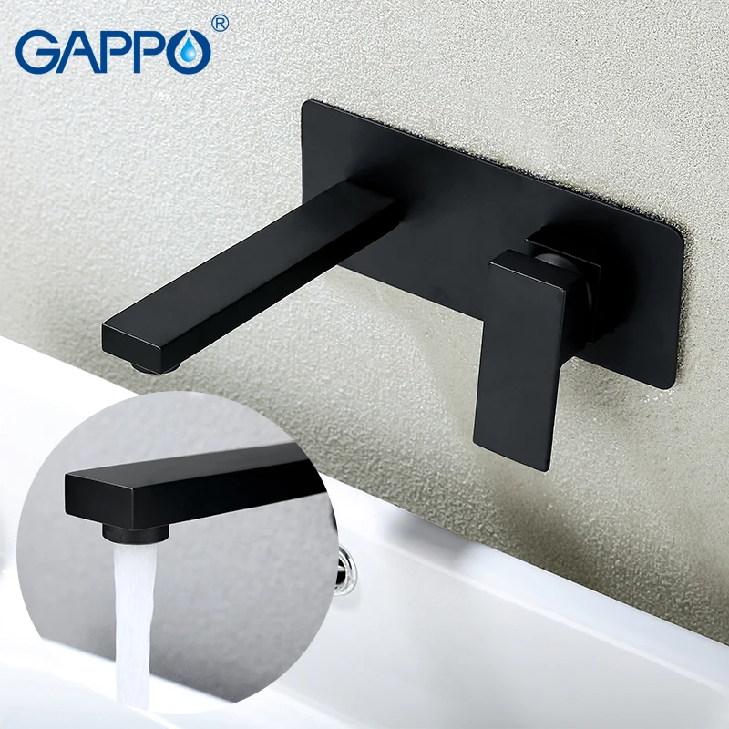 Смесители для раковины GAPPO настенный черный кран ванной комнаты крепление на