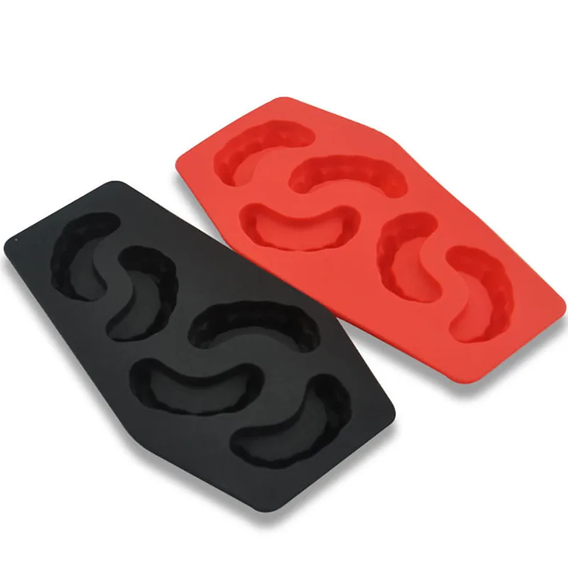 5 ячеек Зубы вампира Ice решетки большой Cube Силиконовые формы лоток Фруктовый Лед