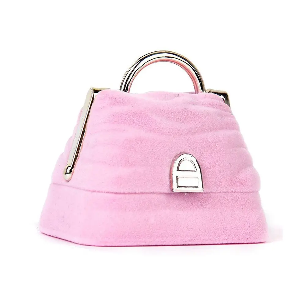 pink Модная новинка, уникальная креативная Изысканная бархатная сумочка, кольцо, ювелирный дисплей, коробка для хранения, для свадьбы, помолвки, Подарочный чехол, держатель - Цвет: pink