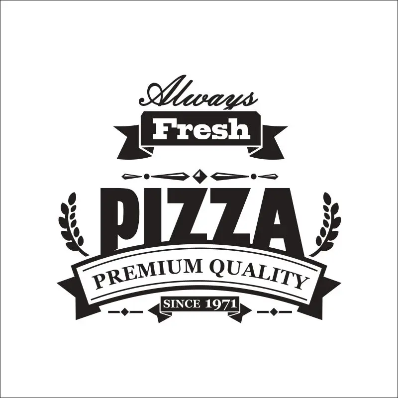 DCTAL Pizza La etiqueta engomada del arte vinilo pared Pegatina Quadro Parede Декор роспись пиццы наклейка