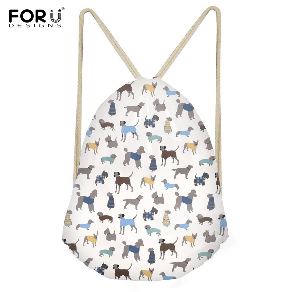 FORUDESIGNS/модные женские сумки на шнурке милый щенок итальянский серый Принт