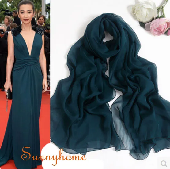 Womens scarfs fashionable 2016 100% silk pashmina fashion europe dark Ultra green long summer euro style women foulard hijab |