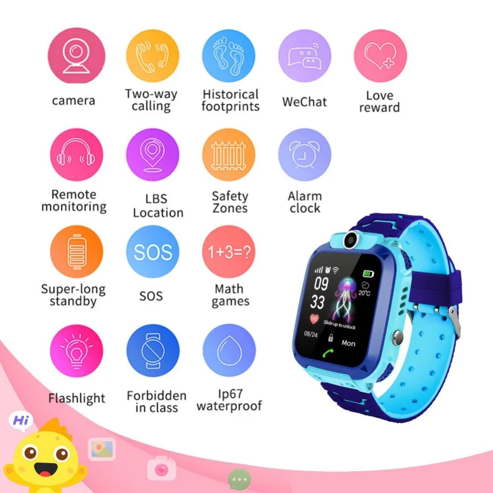 2019 Newest Waterproof Q12 Kid LBS Smart Watches Baby Watch SOS Call Location Finder Locator Tracker Anti Lost Monitor Hot | Электроника