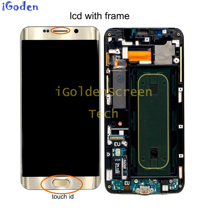 ЖК дисплей для Samsung Galaxy S6 Edge Plus G928 G928F сенсорный экран в сборе с рамкой 5 7 "SAMSUNG