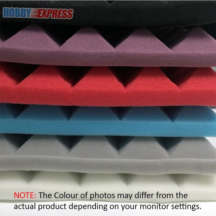 

New 24pcs Black and Blue Bundle Pyramid Acoustic Panel Soundproof Foam with Adhesive 50x50x5cm or 25x25x5cm KK1053