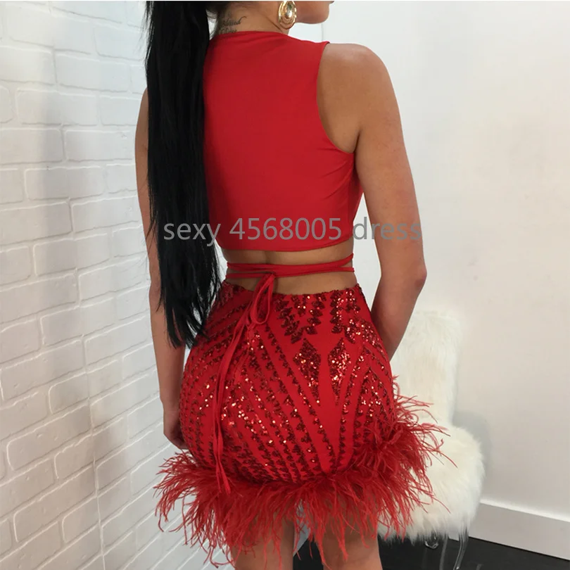 2 юбка из кусочков комплект для Женская Клубная одежда сексуальный топ без