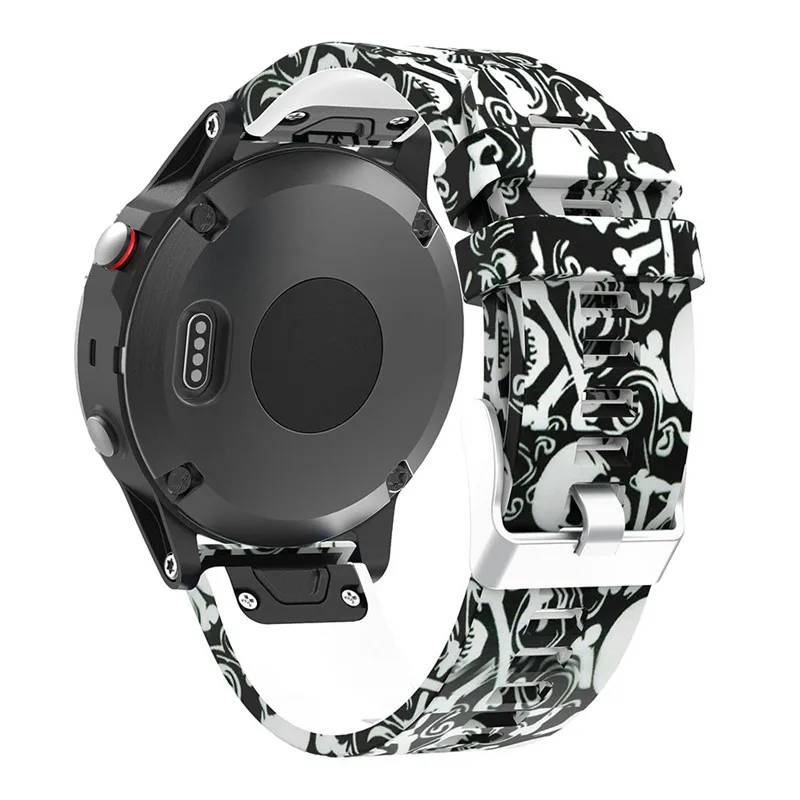 22 мм ремешок на запястье для Garmin Fenix 5 forerunner 935 gps Смарт-часы с принтом спортивный силиконовый ремешок для часов с быстрым выпуском