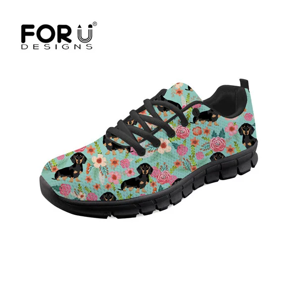 FORUDESIGNS/Коллекция года; сезон осень; женские кроссовки с принтом кактуса, таксы, собаки; удобная сетчатая обувь на плоской подошве со шнуровкой; светильник; повседневная обувь - Цвет: ZJZ130BAQ