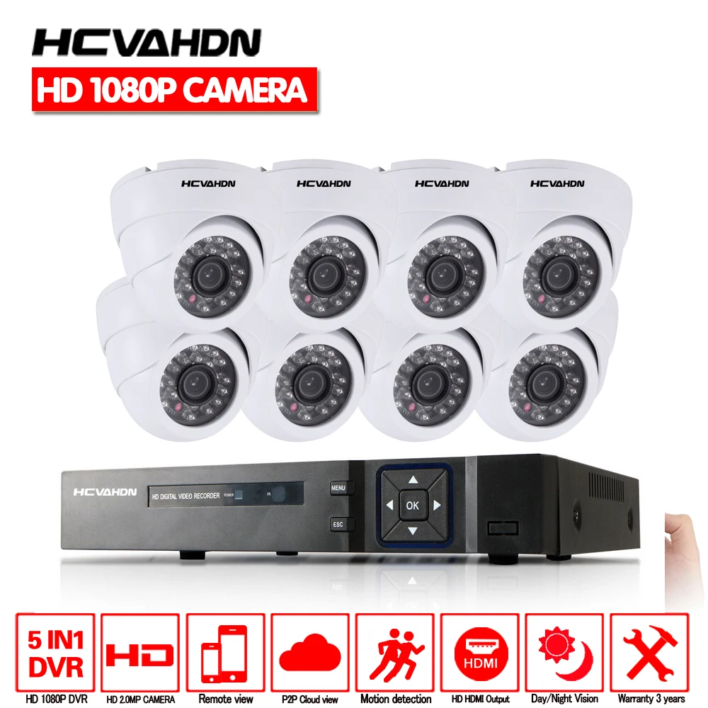 

CCTV surveillance camera system 8CH 8MP AHD camera system AHD DVR video recorder with 8MP AHD IP66 waterproof Dome camera kit