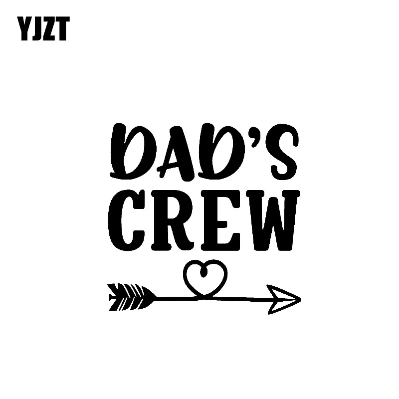 YJZT 15 2 см * DAD'S CREW Heart Arrow виниловая наклейка на автомобиль черный серебристый C10