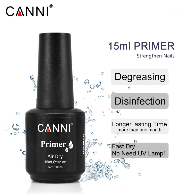 Primer 15ml CANNI Базовое покрытие верхнее покрытие высокоглянцевое закаленное без протирания матовый топ УФ светодиодный гель для нанесения основания стойкий цветной лак для ногтей Гель-лак - Цвет: Primer 15ml
