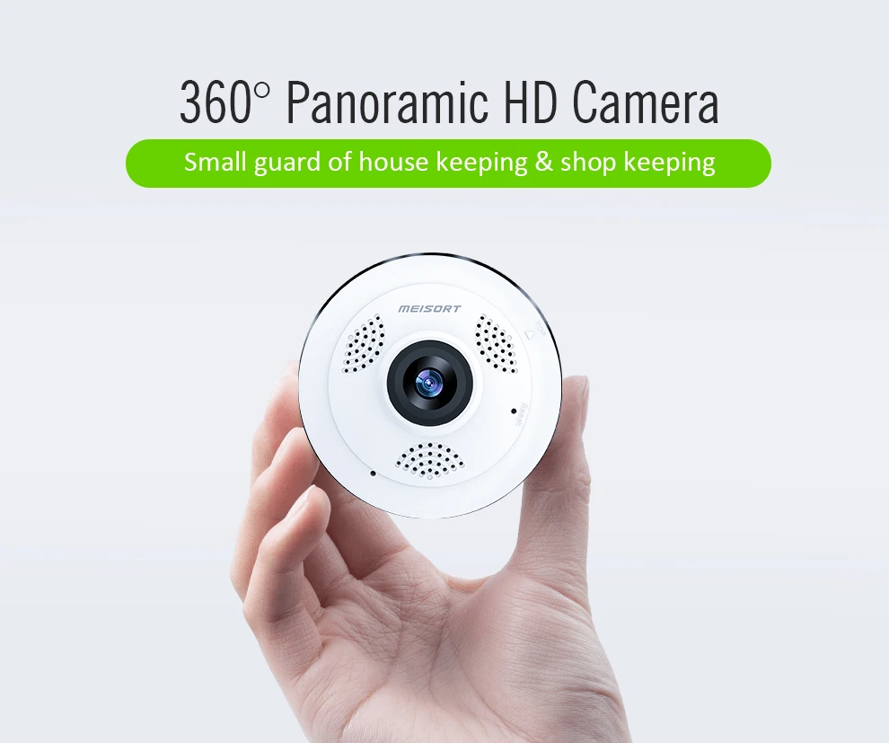 Meisort Wi-Fi мини IP Камера 360 градусов охранных Беспроводной панорамный рыбий глаз CCTV Камера 1.3MP видео с разрешением 960 P безопасности Камера