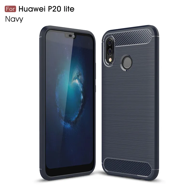 

For Huawei P20 Lite Case For Huawei Nova 3E Cover Shockproof Soft TPU Brushed Back Case For Huawei P20 Lite Case Shell Funda