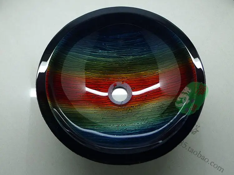 Ванная комната Круглое закаленное стекло над прилавком умывальник гардероб