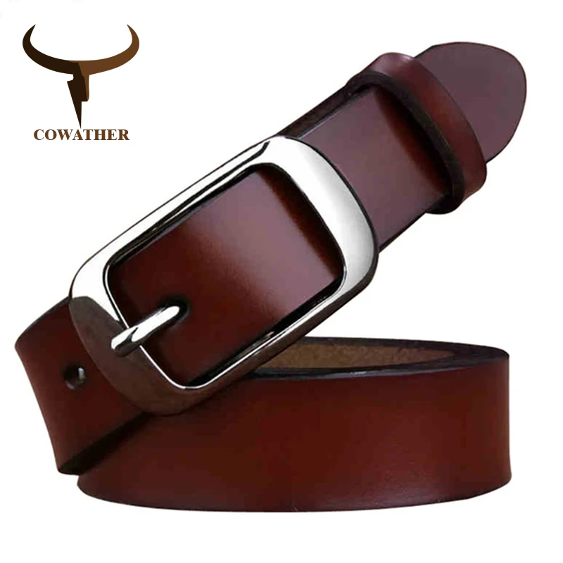 COWATHER Luxury cow genuine leather belt for women 2016 new arriving fashion design thin belts top sell free shipping|genuine belt|designer