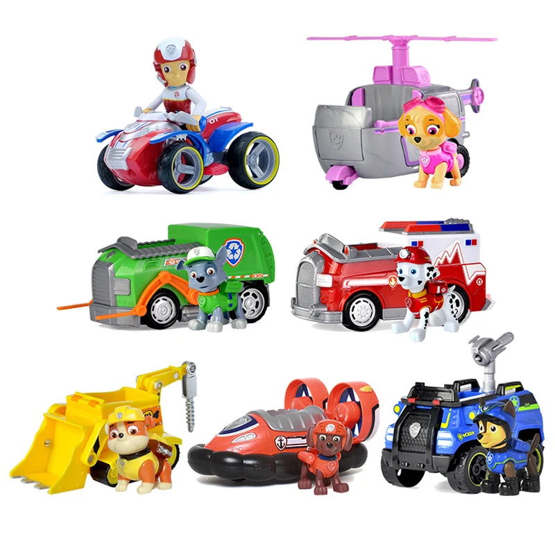 Paw Patrol собака Щенячий патруль автомобиль Patrulla фигурки Чейз Marshall Райдер литье под