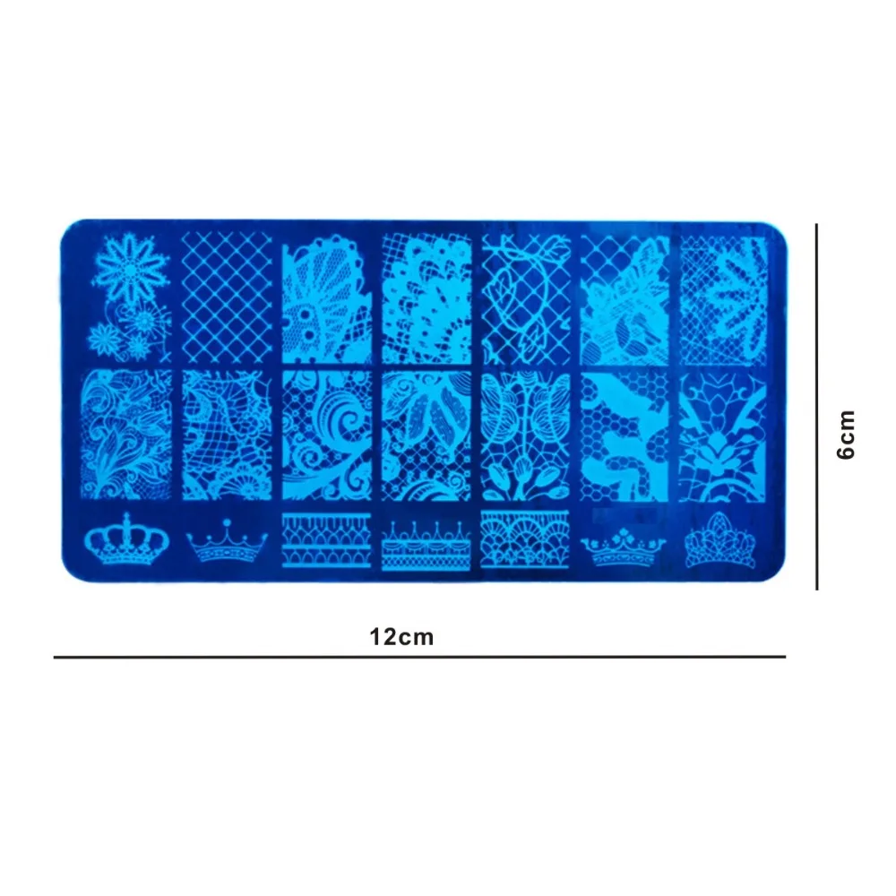 Набор для штамповки 1 шт. 2 стороны штамп + скребок кружева цветы фрукты животное