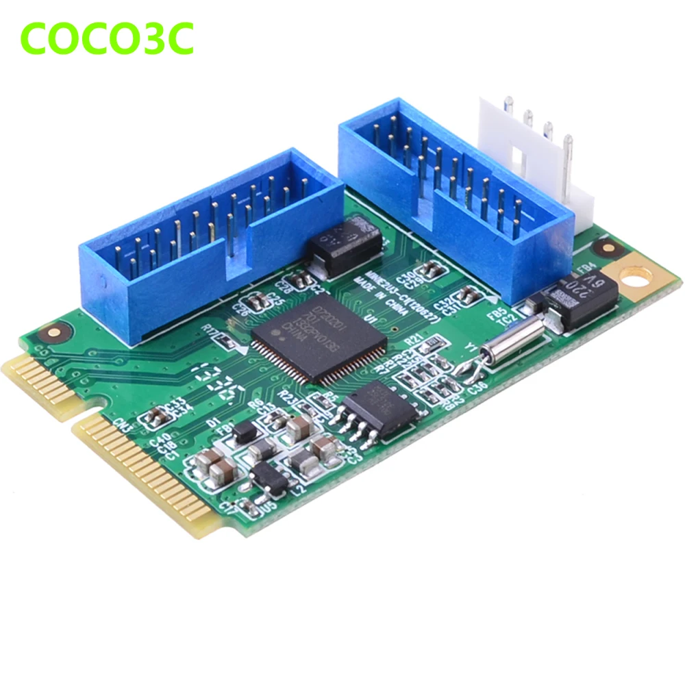 Адаптер Mini PCIe на 4 порта USB 3 0 для mini itx PCI express 2 19 20 Pin header с 19pin гнездовым кабелем |