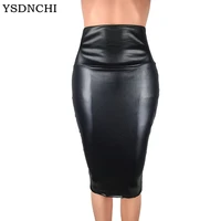 casual office work wear bodycon a line skirt high waist black long skirts women pu leather skirt autumn streetwear