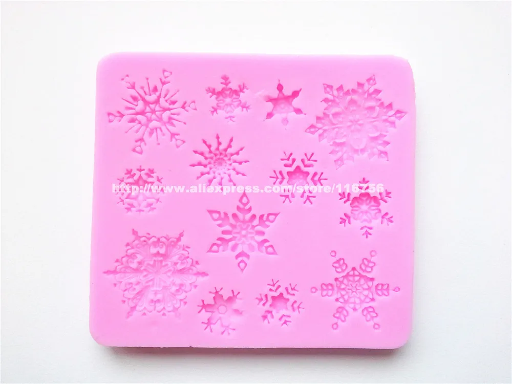 Бесплатная доставка зимняя Снежинка снег лед силиконовая форма для украшения