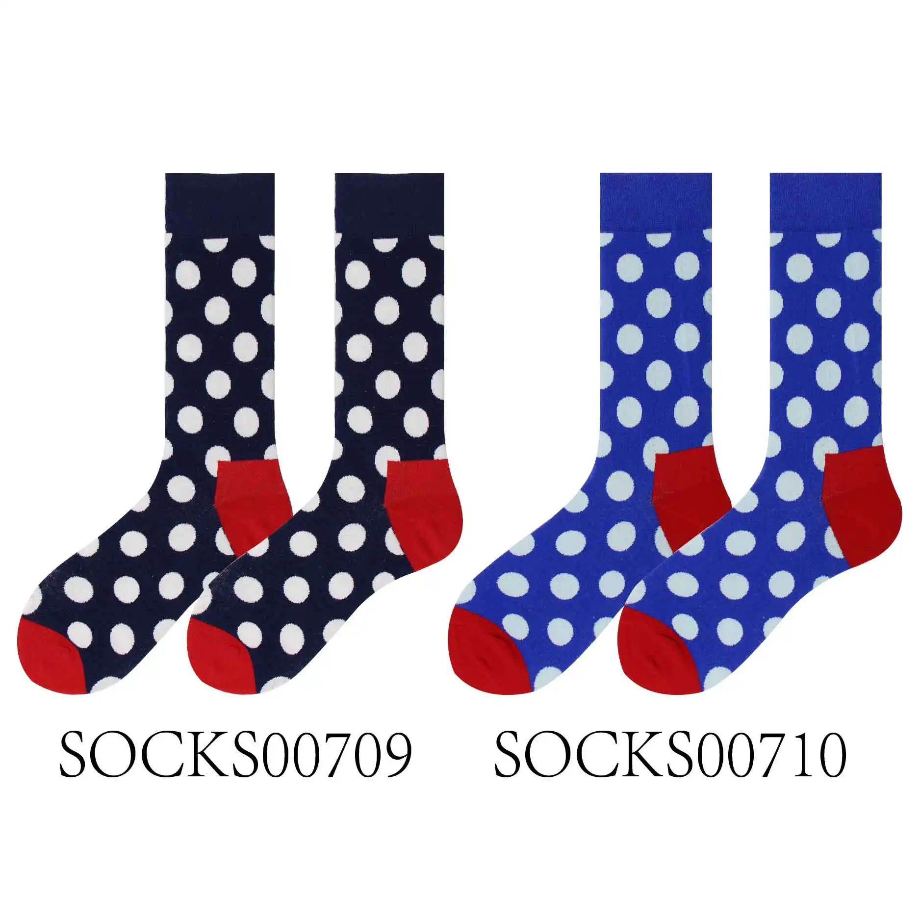 2pairs070910 Счастливые носки весна лето осень пара чесаные хлопковые запасы Красочный Узор в горошек дышащий Свадебный костюм путешествия Вечерние - Цвет: 2pairs070910
