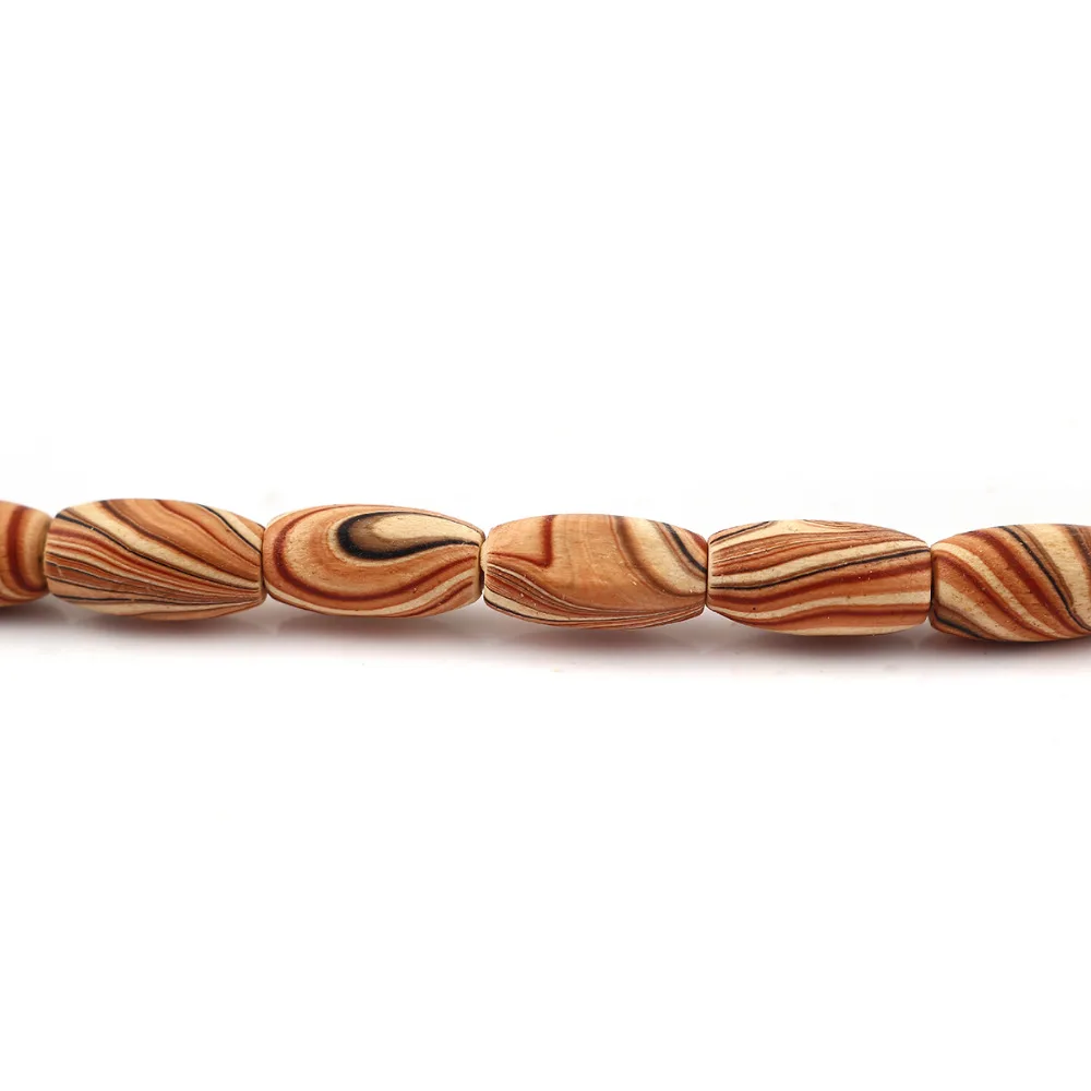 DoreenBeads деревянные бусины разделители овальные коричневые полосы 15 мм x 8 (5/8 &quotx