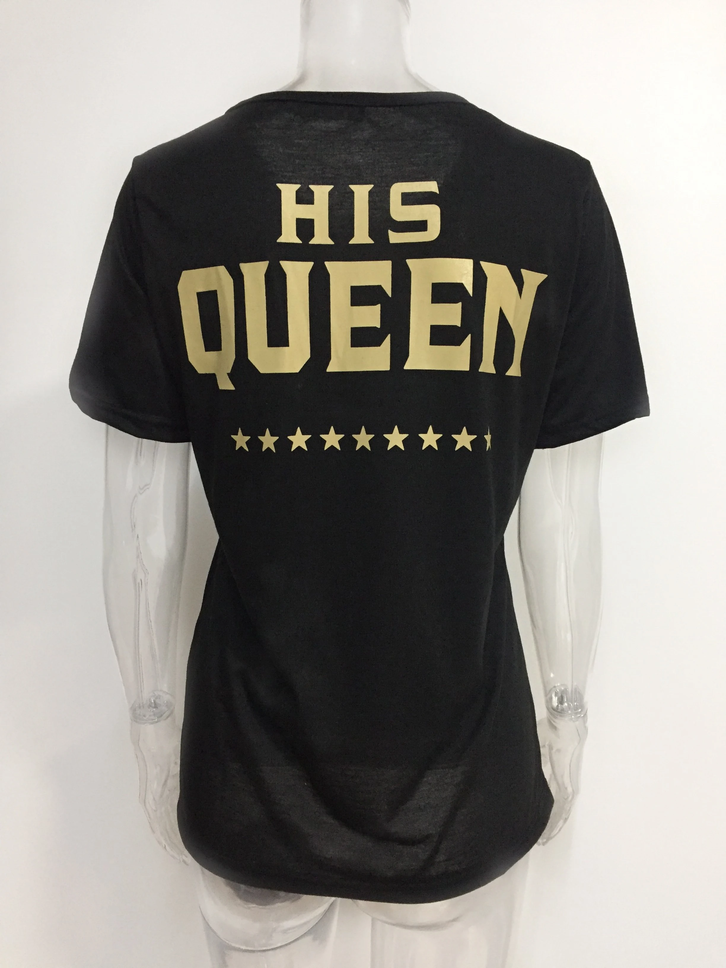 Женская футболка с принтом King Queen Lovers летняя повседневная для влюбленных круглым