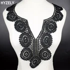 1 шт., бело-черная вышивка, красивые шипы, кружевная ткань для декольте, кружевная ткань для воротника сделай сам