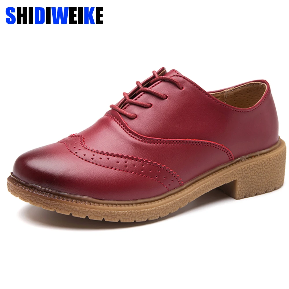 Женские туфли оксфорды из мягкой кожи винтажные повседневные на плоской подошве