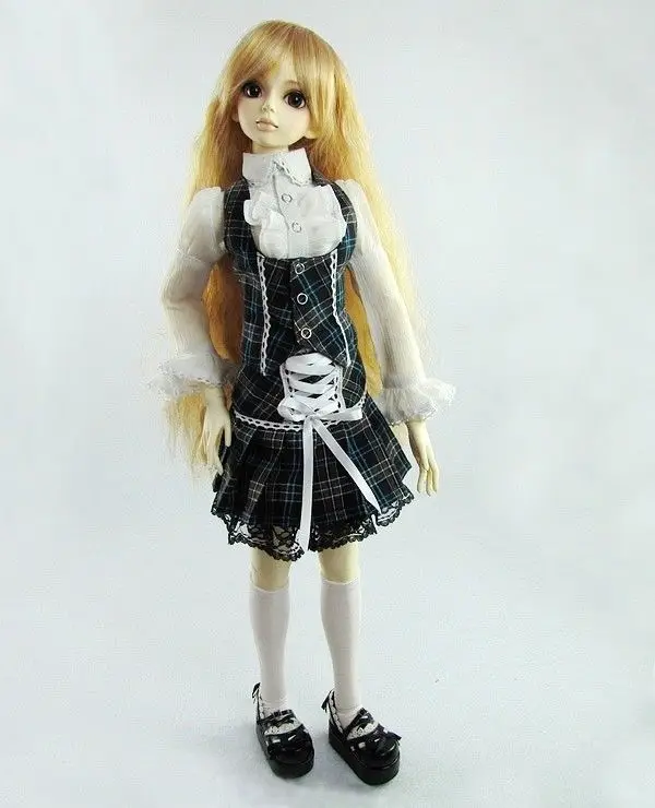 

[Wamami] 290 # темно-зеленое клетчатое платье/рубашка/костюм 1/4 MSD 1/3 SD DZ AOD BJD Dollfie