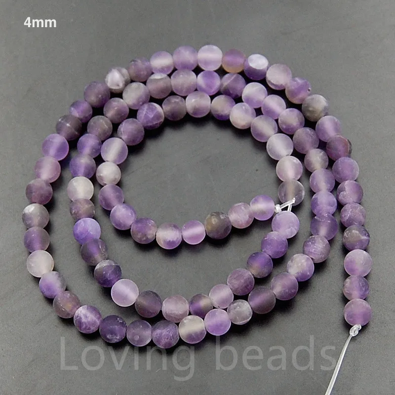 5 прядей/партия матовые натуральные Аметистовые Камни Круглые разделительные