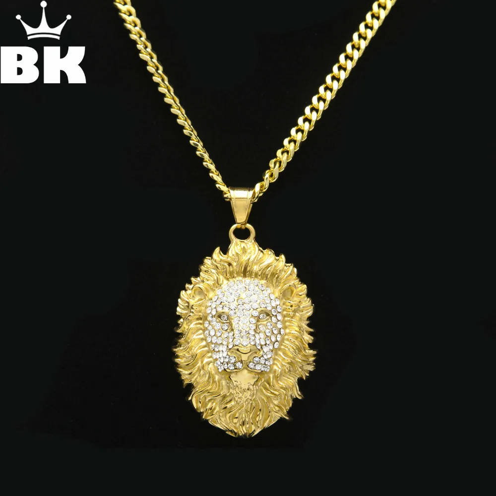 2018 новый стиль хип-хоп кулон из нержавеющей стали с головой льва ожерелье мужские